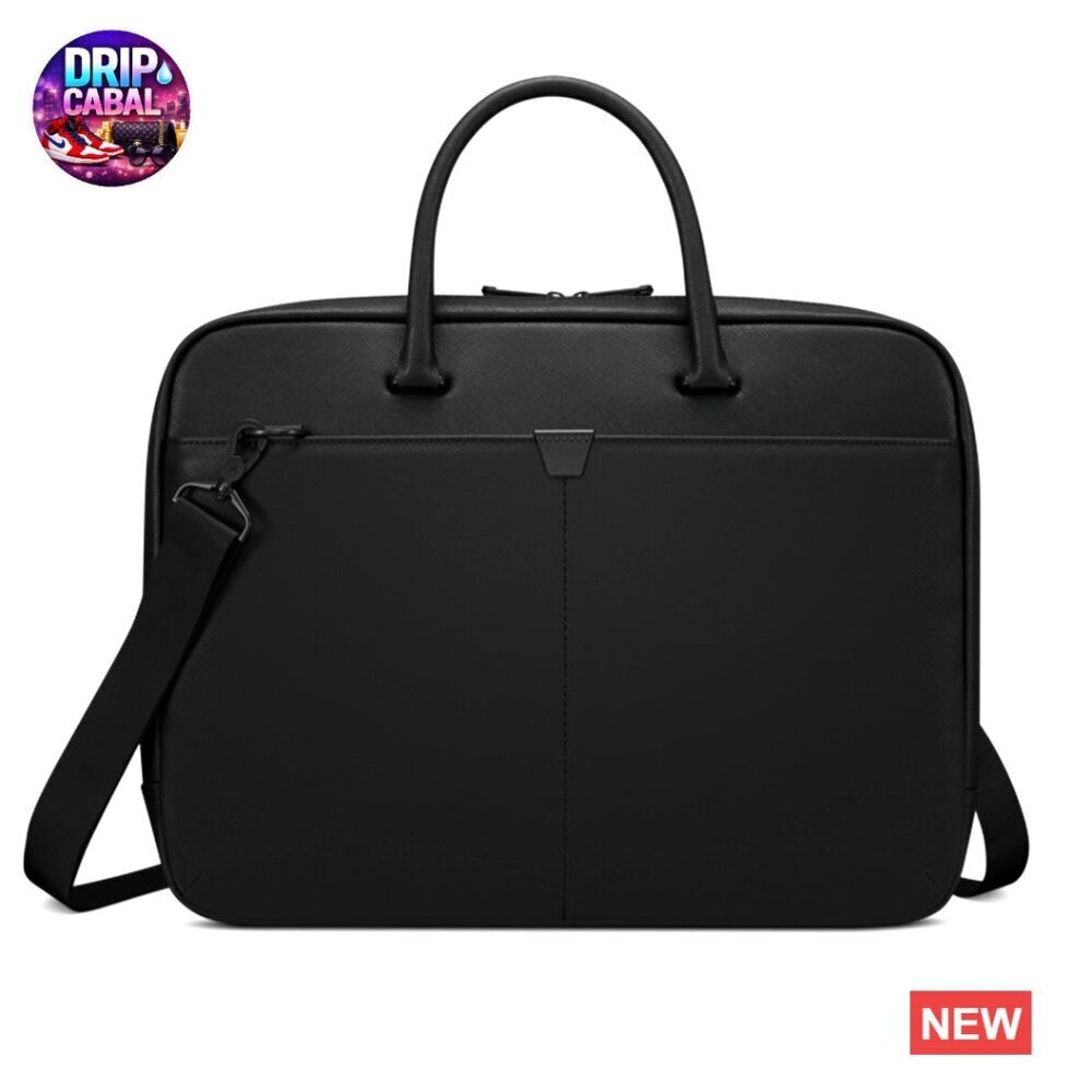 Water Resistant Leather Messenger Bag Padded Laptop Compartment Professional